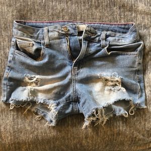 Denim cutoff shorts